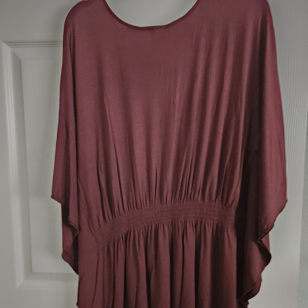 Fashion Bug Mauve Brown V-Neck Blouse with Gold Embellishment - Picture 4 of 4